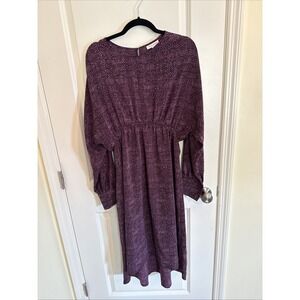 Prologue Plum Purple Printed Dress Casual Party Women Size Large